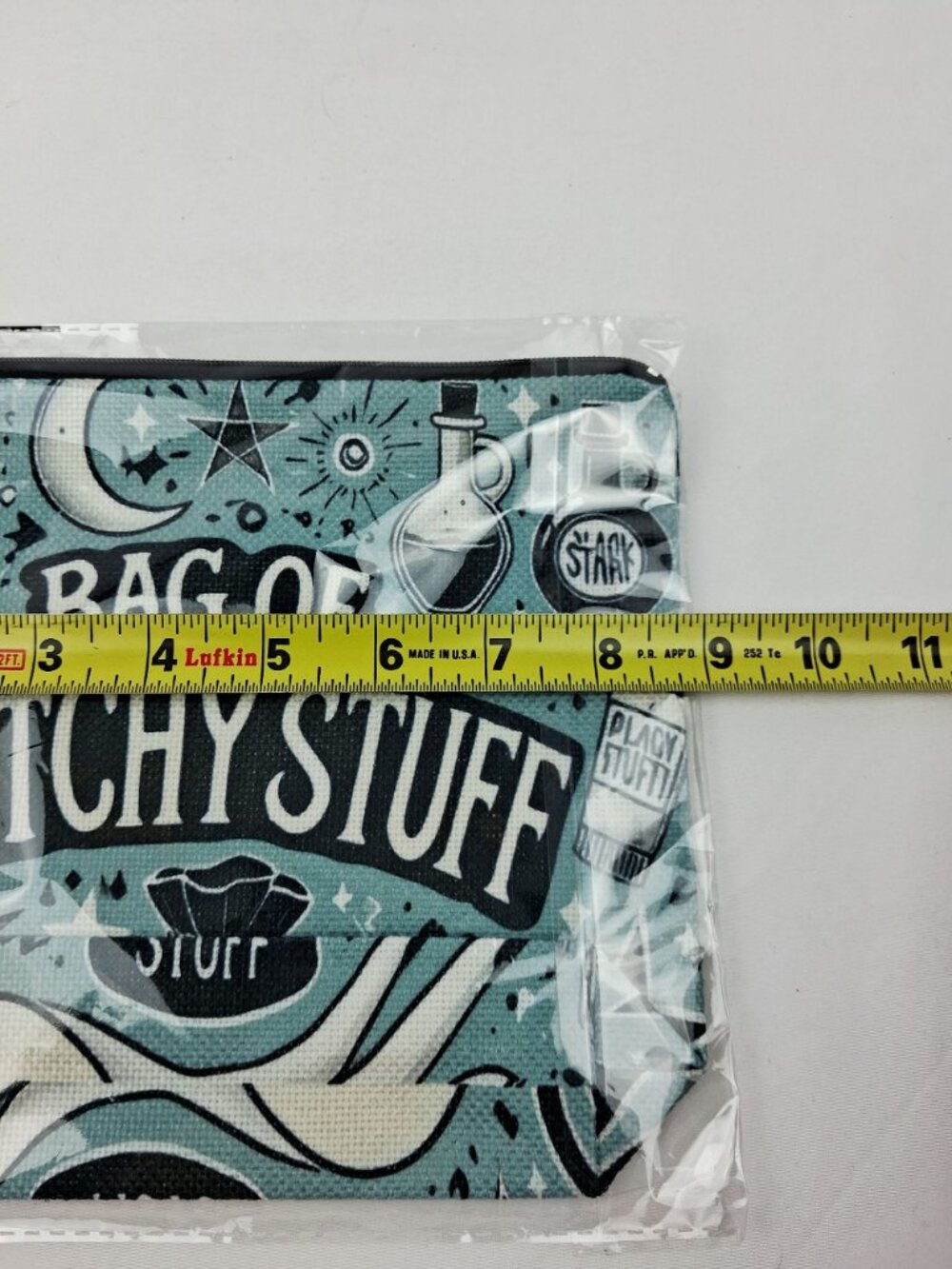 Halloween Witchy Stuff Zippered Canvas Make Up Pouch Fun Potion & Moon Design - Picture 4 of 4
